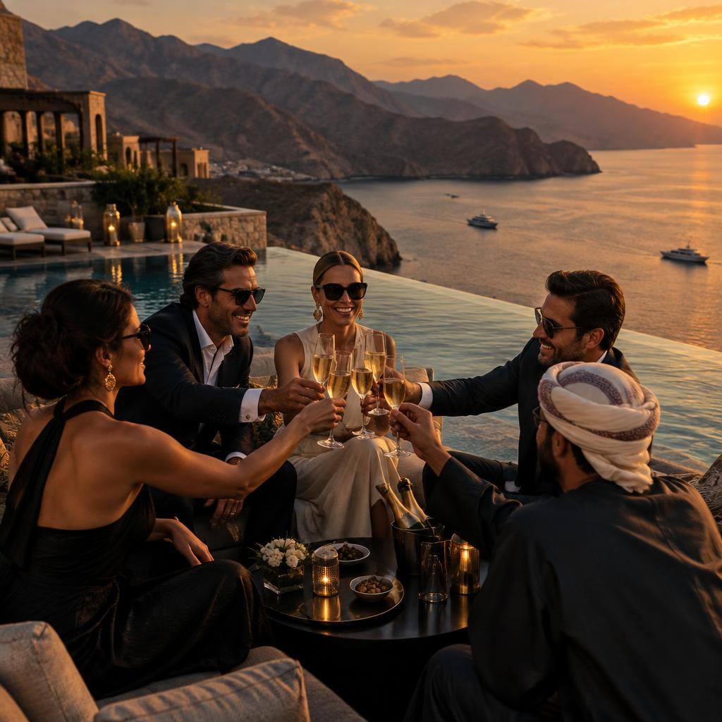 Luxurious corporate incentive trip at a luxury resort overlooking the Omani coastline